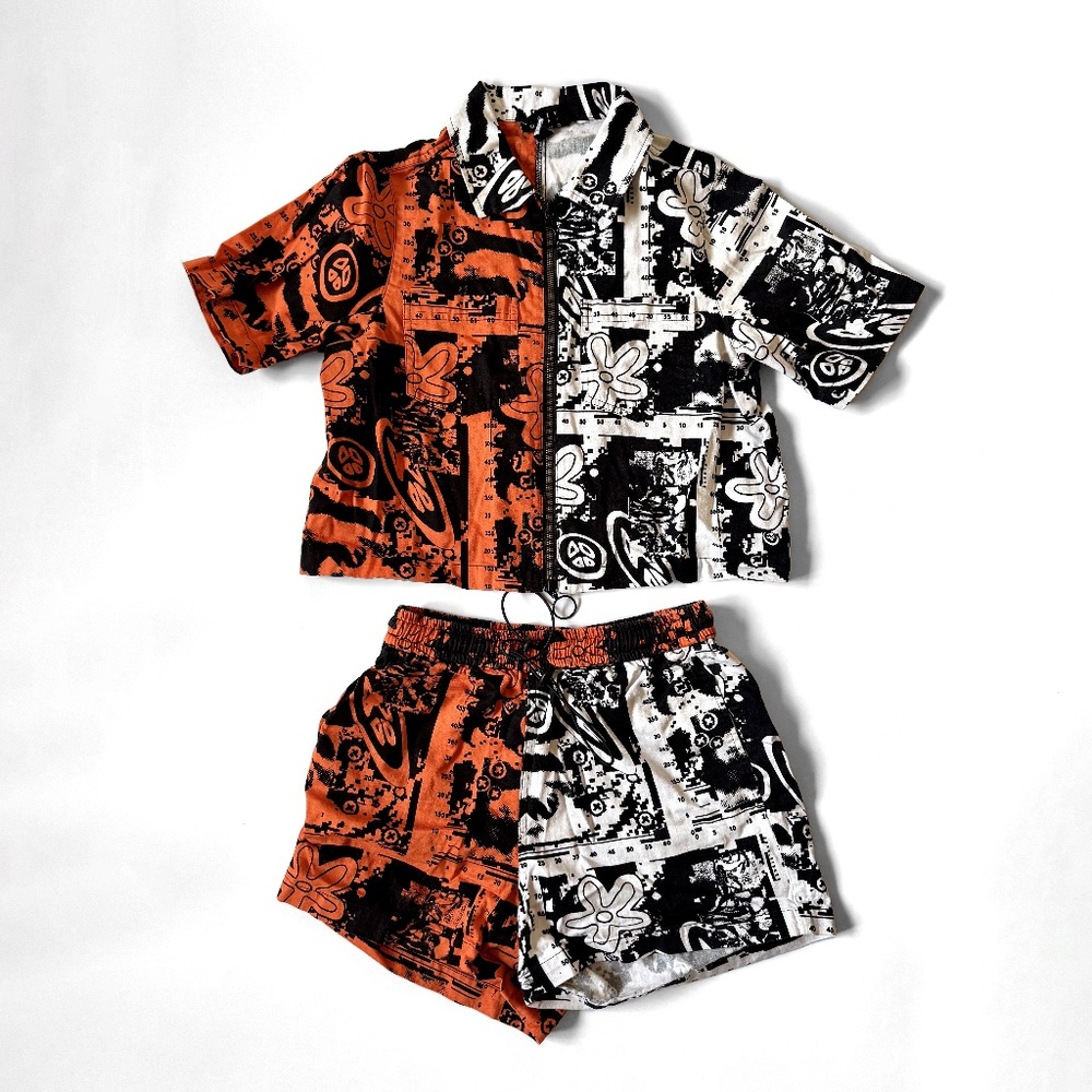 Lazy Oaf Coord set shorts and zip up shirt
